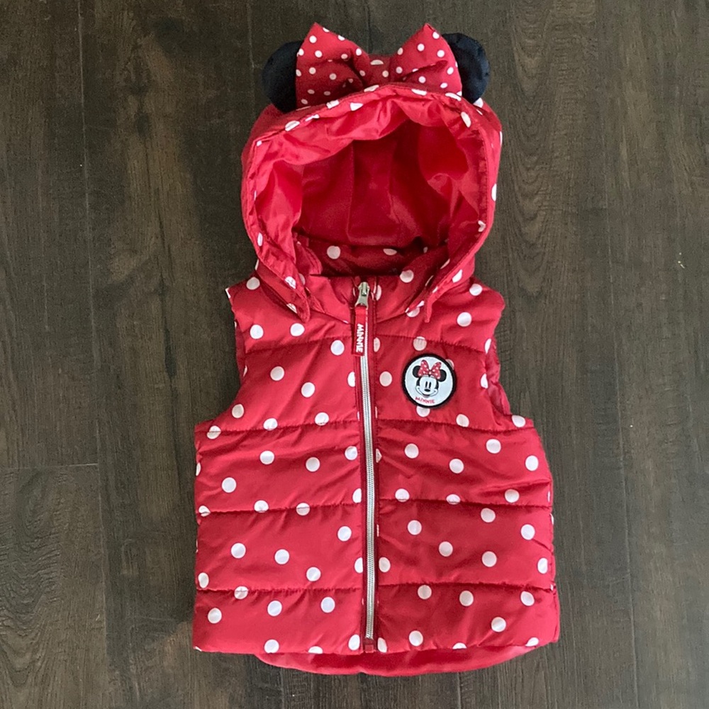 Minnie Mouse Vest with Removable Hood by H&M - Size 12-18 months